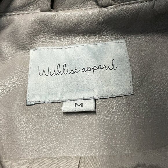 Wishlist Gray Faux Leather Moto Jacket Size M - Picture 5 of 6